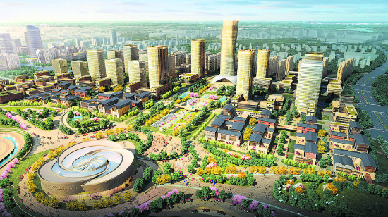 （简州新城无边界公园城市示范区规划图）