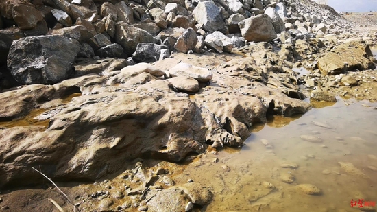 金沙江底各种形状的石头