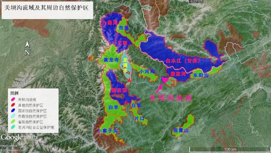 　关坝沟流域及其周边自然保护区。山水自然保护中心供图