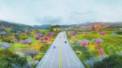 成都龙泉山城市森林公园旅游环线效果图。 成都龙泉山城市森林公园管委会供图