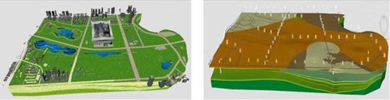 锦城广场地上地下一体化模型和地质地层模型
