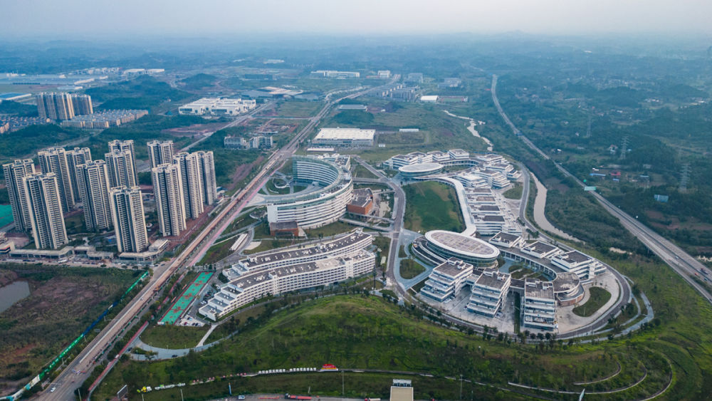 资阳“中国牙谷”全貌（航拍照片）。翁光建 摄