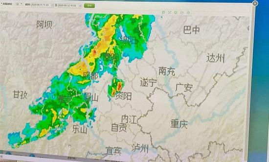 11日中午至12日中午全省降雨图，资阳也是主雨区