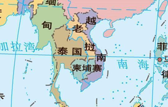 泰国地图。(截取自国家测绘地理信息局的世界地图)