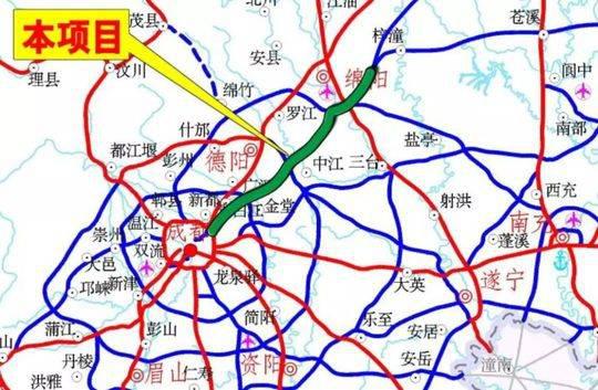 成绵高速扩容项目示意图