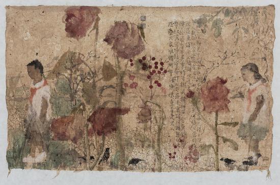 罗敏《落花诗》 No.20 27x45cm 纸本设色 2018