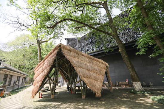 “竹与营造”板块展出的竹建筑