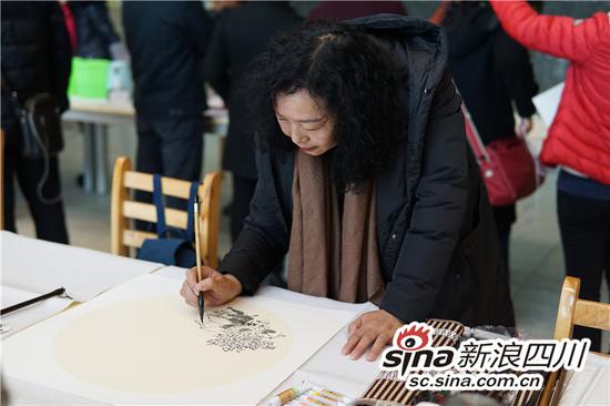 知名书画家现场作画