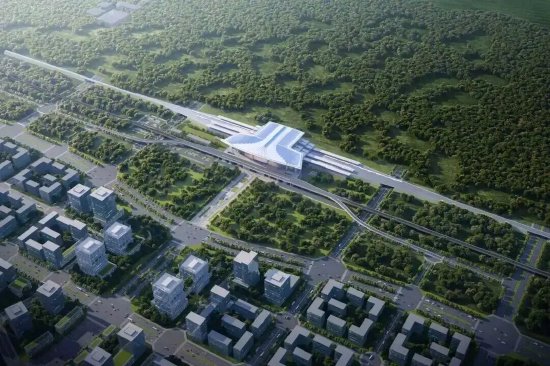 ▲成渝中线高铁简州站效果图