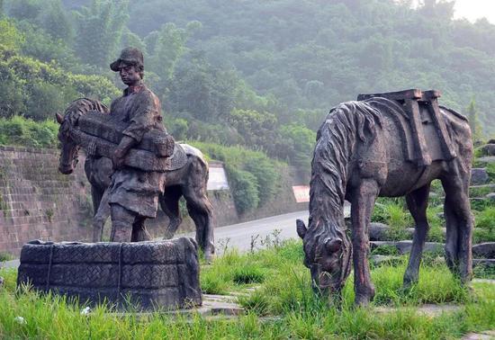 茶馬古道雕塑