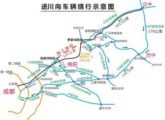 进川车辆绕行示意图