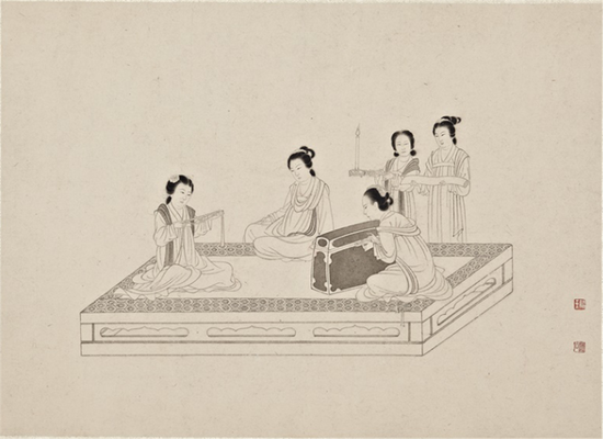 唐裝仕女