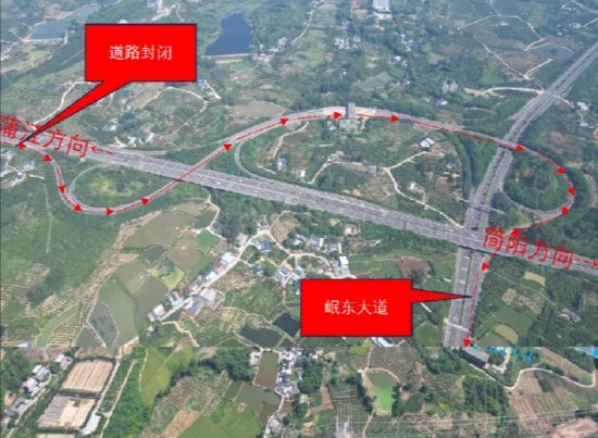 富牛枢纽互通绕行路线图