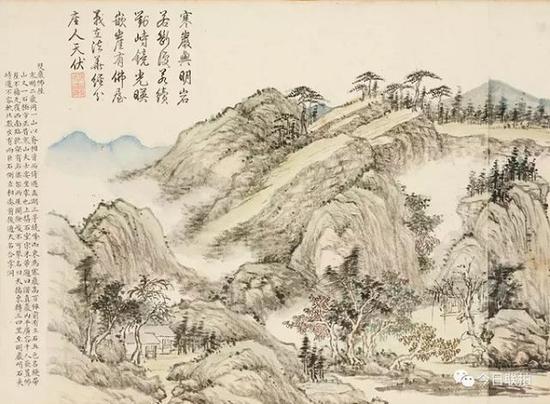 《台山瑞景》局部 清代 钱维城