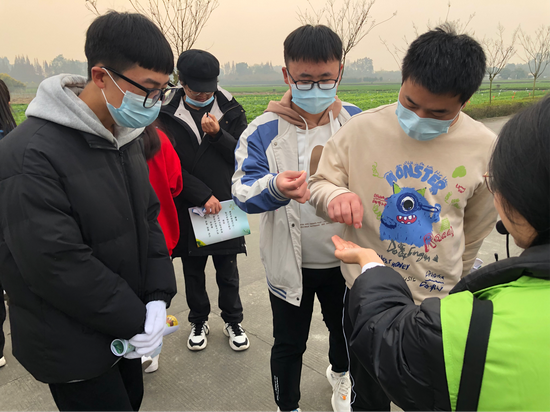 学生在铎音文旅劳动教育实践指导师带领下认识水稻