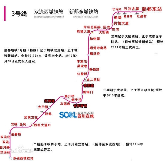 地铁3号线线路站点示意图