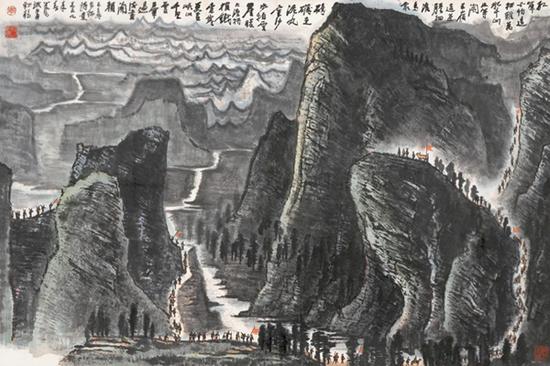 1959年创作 《长征》 96×146.5cm
中国嘉德2010秋季拍卖会成交价 RMB107,520,000