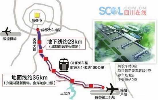 成都地铁18号线一二期线路示意图（资料图）