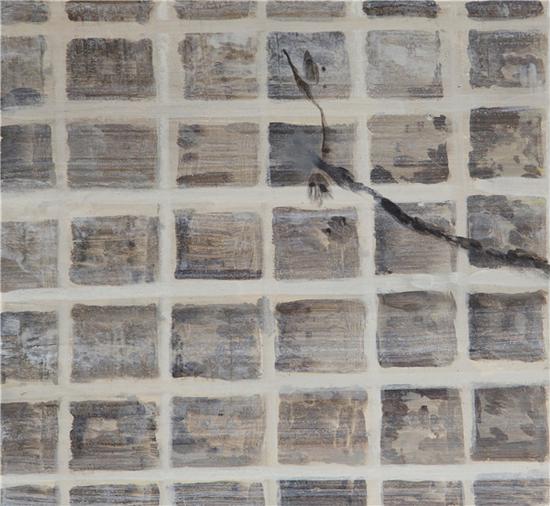 《格子控》纸本水彩 39cm×35cm 2016