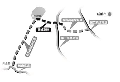 西岭高速规划路线示意图