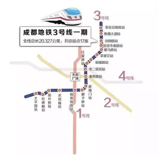 定了!成都地铁3号线一期将于7月31日正式开通
