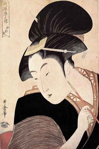 这幅“深忍之恋”浮世绘拍出了74.5万欧元高价（网页截图）