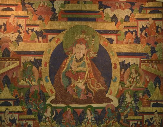 18~19世纪 莲花生大师 唐卡 徐政夫收藏