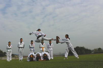 南充师范校的跆拳道表演