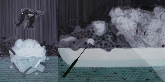 郭强 《hello.is anybody there》125x250cm布面油画 2016 郭强