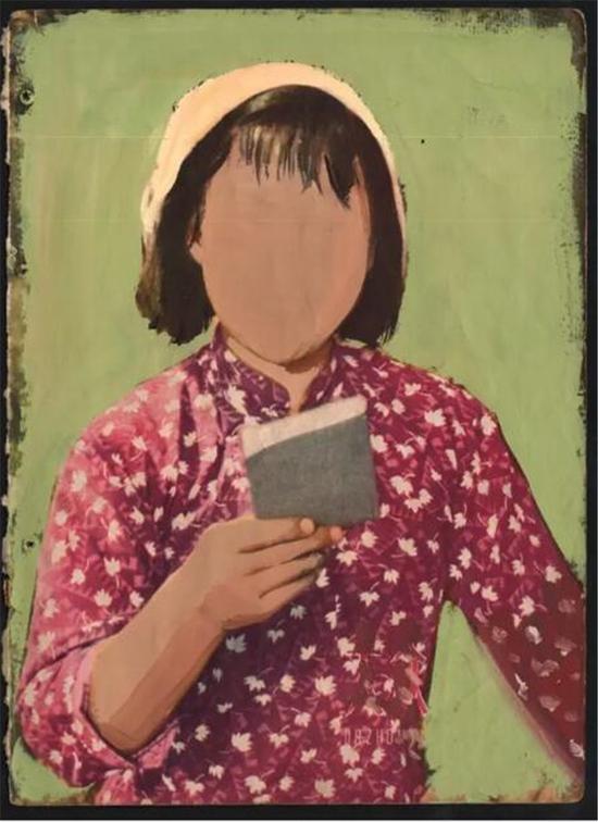 吉迪恩·鲁宾,无题(画报系列196号),纸上水粉,19×26cm,2014