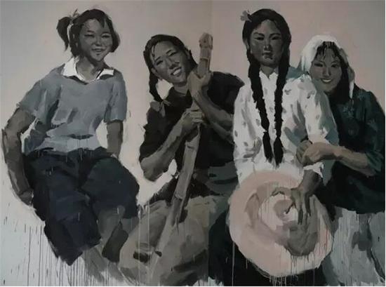 舒群,红色经典系列5号,布面丙烯,420×290cm,2011