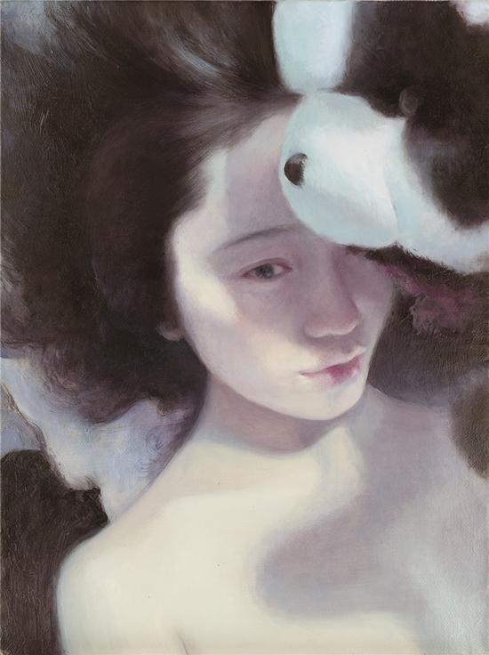 朱可染 《熊猫先生》 布面油画 30cm×40cm2016