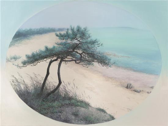 朱可染 《松》 布面油画 120cm×90cm 2016