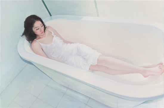 朱可染 《白色空间》 布面油画120cm×90cm 2016