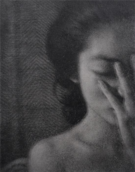 朱可染 《暮》 纸本素描 27.2cm×20.7cm 2010