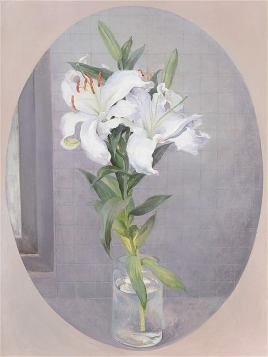 朱可染 《百合》 布面油画 60cm×90cm 2016