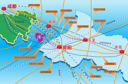 资阳与新机场配套交通网络图