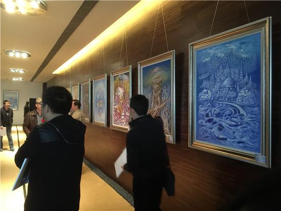 “浩帆溢彩——刘光油画展”开幕式现场