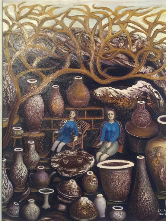 “浩帆溢彩——刘光油画展”展览现场作品