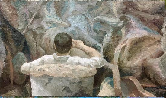 《无题》 向庆华 35x60cm 布面油画 2016