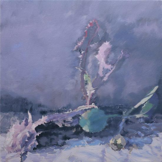 《草-NO.7》 周迅 布面油画 70x70cm 2016