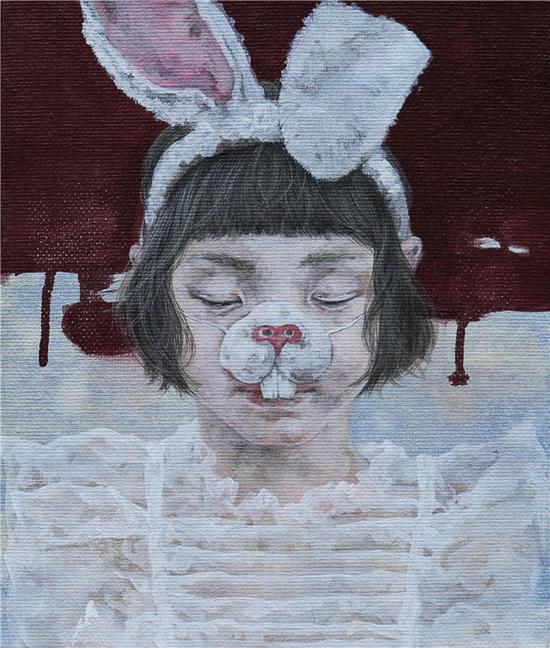 《孤独游戏1》 蒋雨 布面丙烯 30x20cm 2016