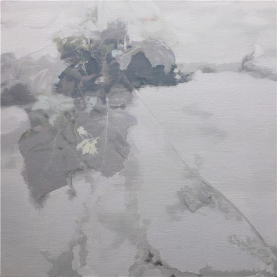 《草-NO.24》 周迅 布面油画 80x80cm 2016