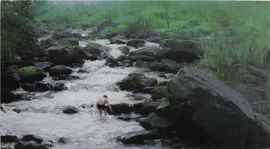 《浮春之乡》 李胤 布面油画 180x100cm 2012