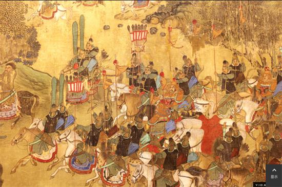 元朝人口_元代绘男供养人-莫高窟第332窟-甘肃敦煌壁画中具有民族特色的荷包