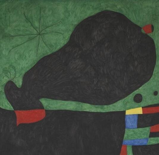 　　胡安·米罗（Joan Miró i Ferrà）的《来自朋友的消息》（Message From a Friend）。图/取自telegraph。