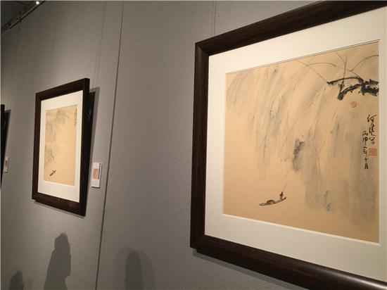 “悟道·清花韵”何进书画作品展现场