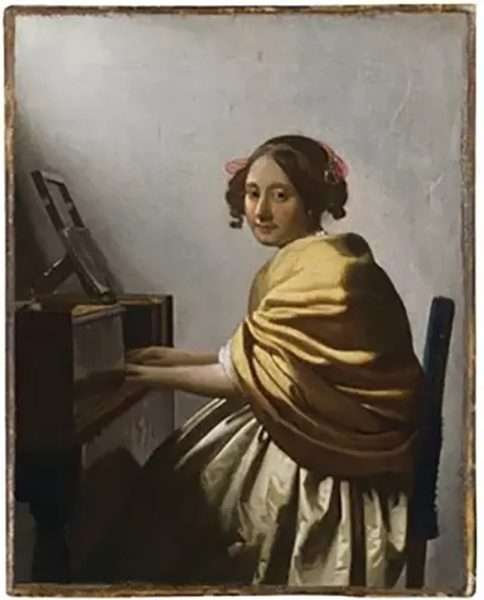 维米尔作品《静坐的女子》（约1670-1672）莱顿收藏