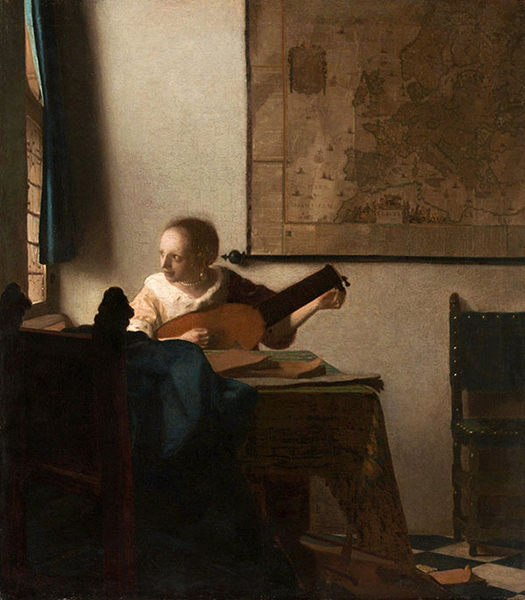 维米尔,弹琵琶的女人,1662-1663