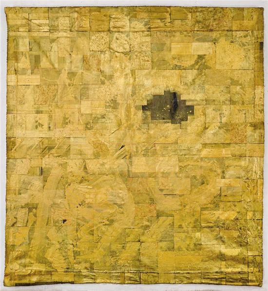 王俊，无题（金），布面丙烯油画，210×226 cm，2016-2017